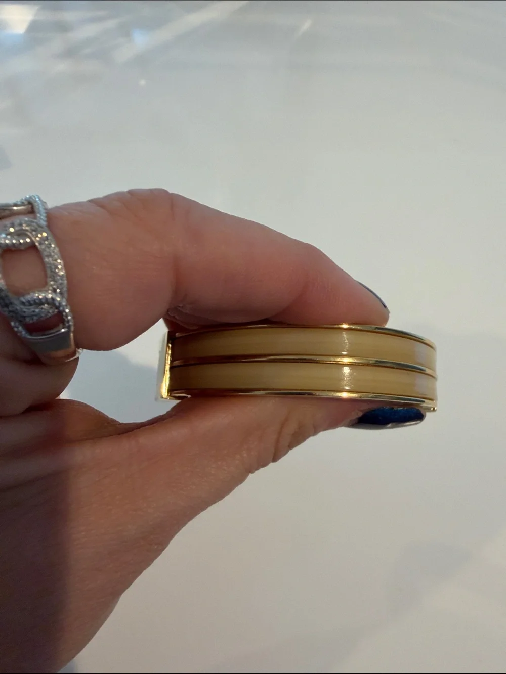 Michael Kors Gold Tone Double-Band Logo Plaque Bangle